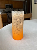 Orange Ombre Pumpkin Glass Iced Coffee Cup with Lid & Straw