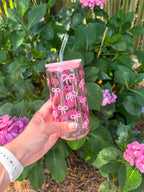 Pink Bow Iced Coffee Cup