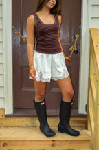 Lover's Lace Short — Ivory Satin
