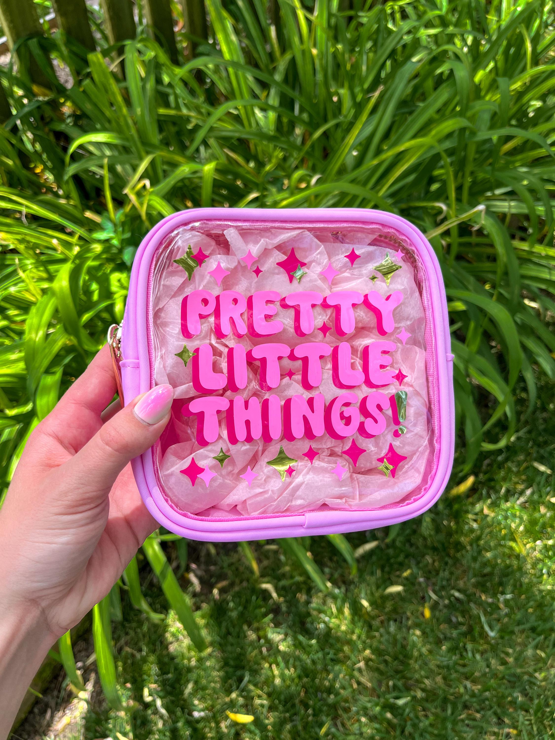 Pretty Little Things Pink Nylon Cosmetics Bag