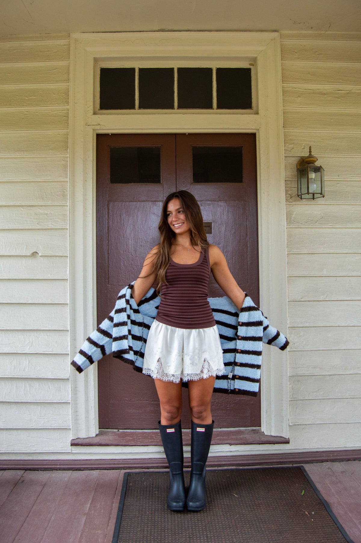 Mocha Stripe Tank — Brown