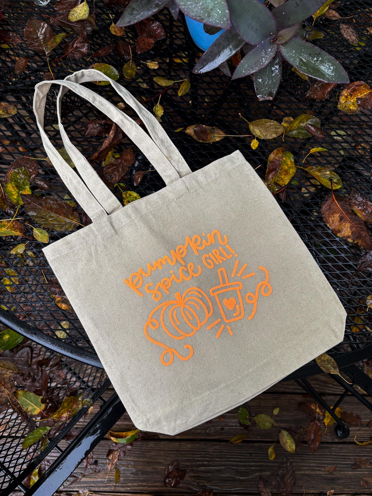 Pumpkin Spice Girl Canvas Tote Bag