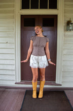 Harvest Gingham Top — Brown