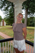 Harvest Gingham Top — Brown
