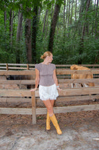 Harvest Gingham Top — Brown