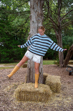 Autumn Air Sweater — Blue/Brown Stripe