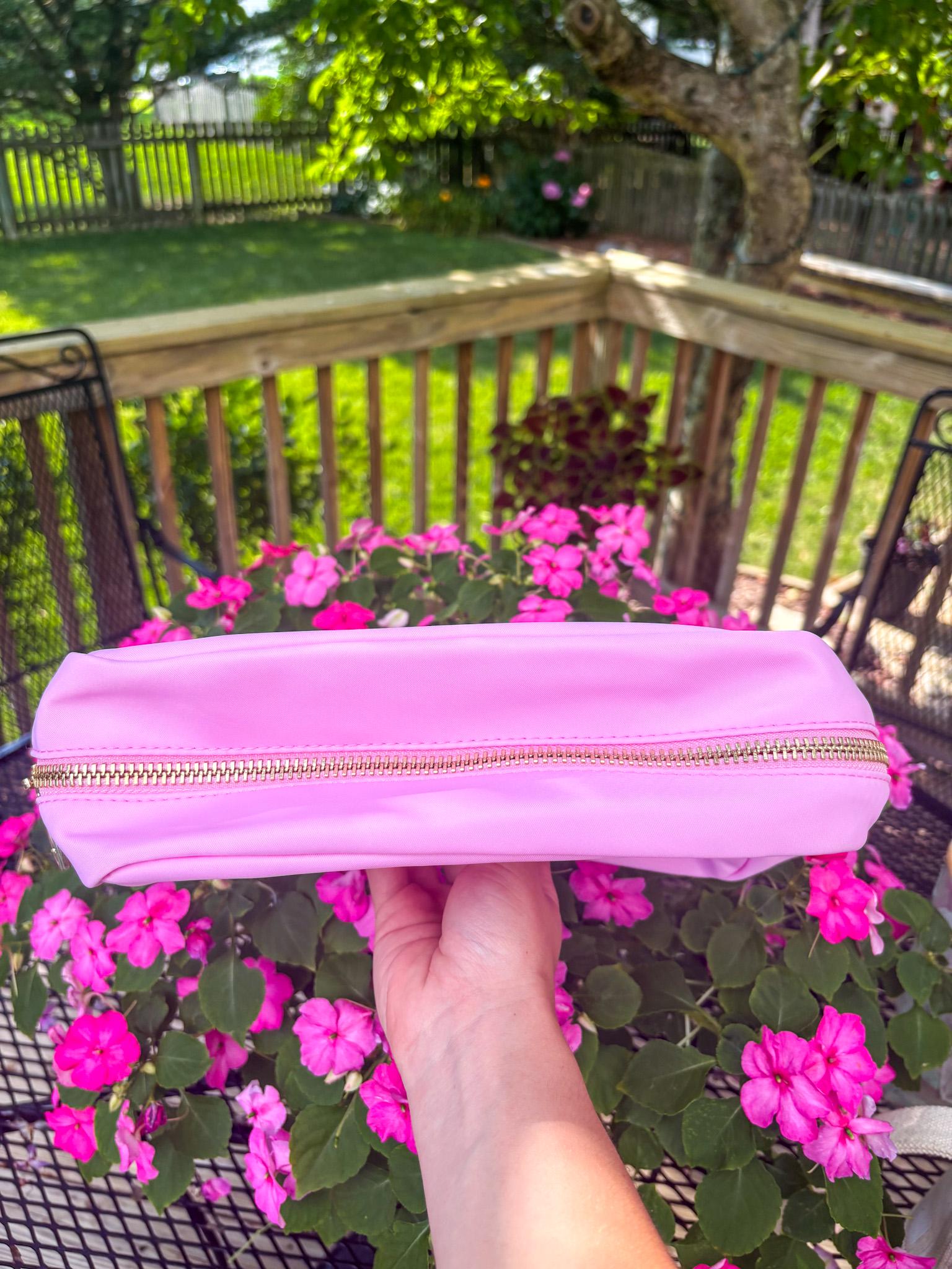 Pink Cowgirl Boot Nylon Cosmetic Bag