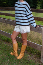 Autumn Air Sweater — Blue/Brown Stripe