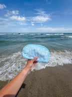 Seashell Blue Nylon Cosmetic Bag