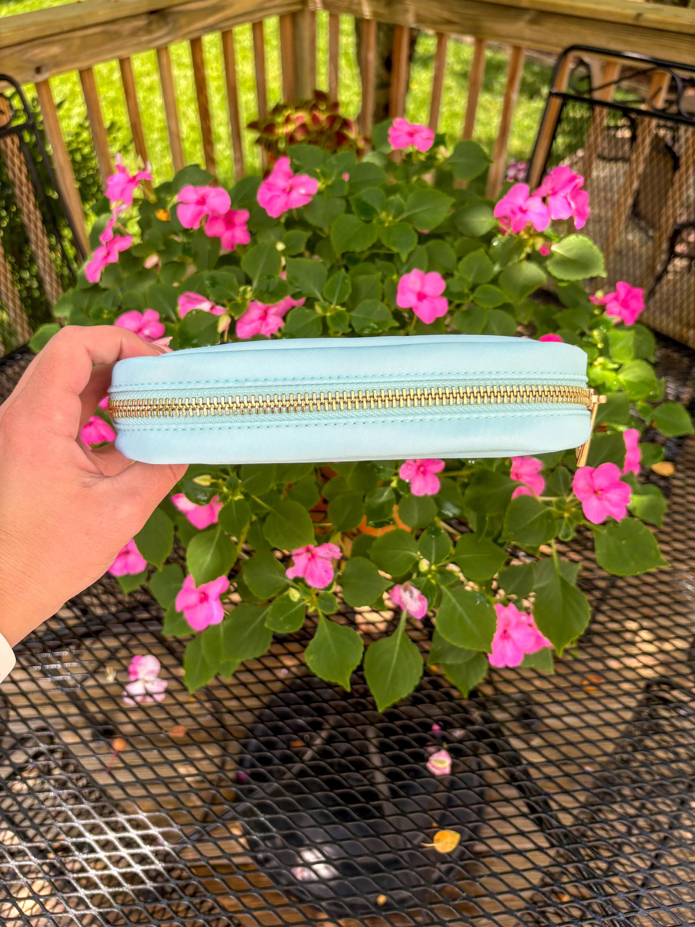 Seashell Blue Nylon Cosmetic Bag