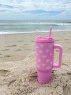 Pink Bows Insulated 40oz Tumbler with Straw