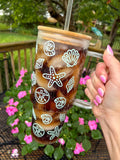 Seashell Glass 40oz Tumbler with Handle