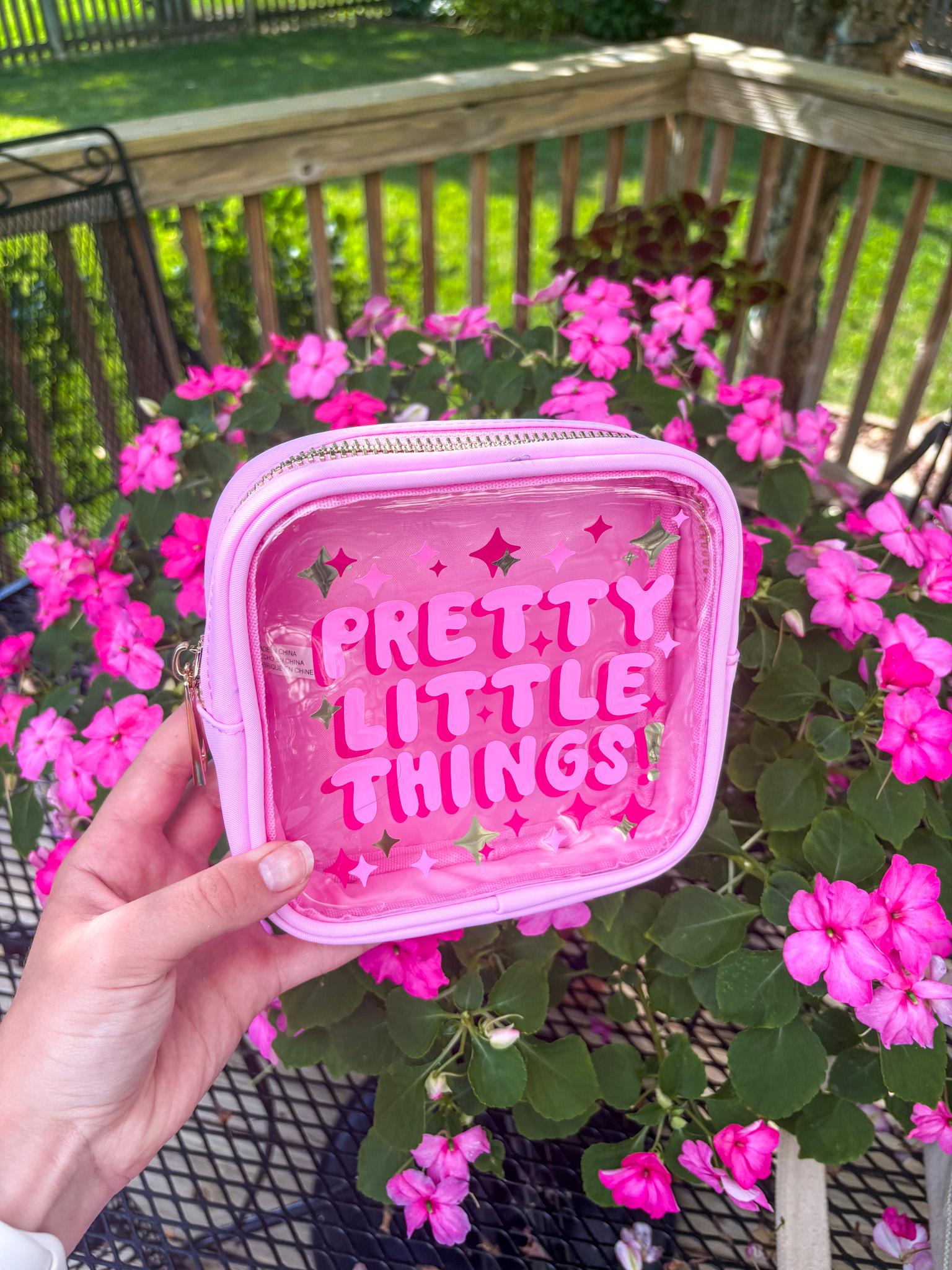 Pretty Little Things Pink Nylon Cosmetics Bag
