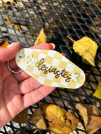 Ecclesiastes 3 Acrylic Checkered Retro Motel Keychain