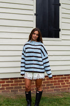 Autumn Air Sweater — Blue/Brown Stripe