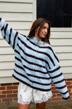 Autumn Air Sweater — Blue/Brown Stripe