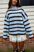 Autumn Air Sweater — Blue/Brown Stripe