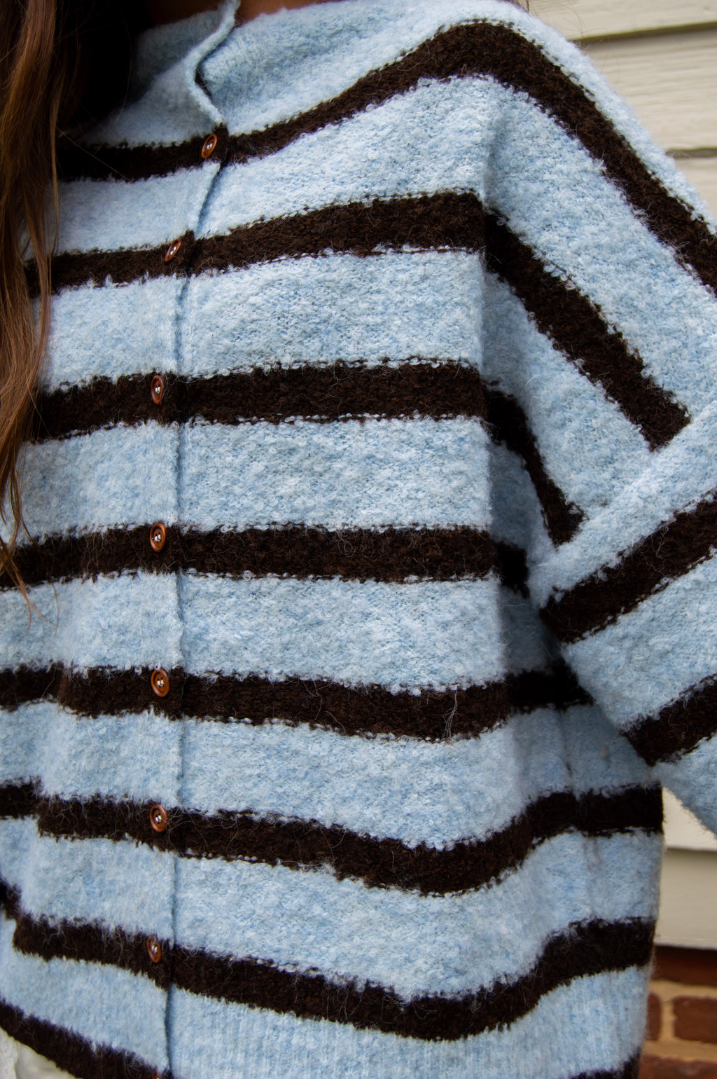 Autumn Air Sweater — Blue/Brown Stripe