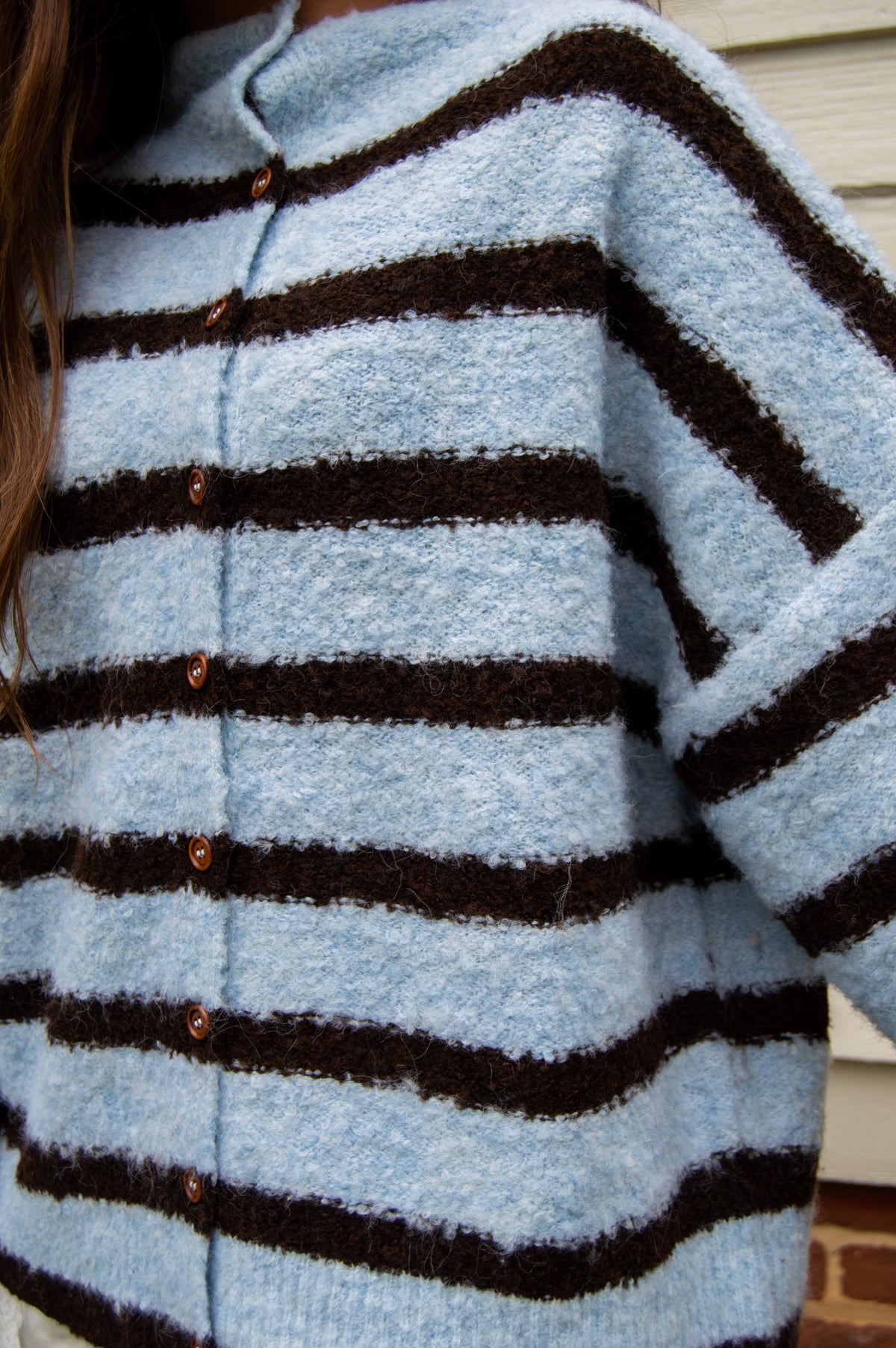 Autumn Air Sweater — Blue/Brown Stripe