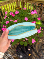 Seashell Blue Nylon Cosmetic Bag