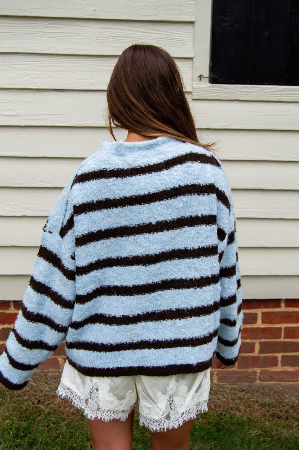 Autumn Air Sweater — Blue/Brown Stripe