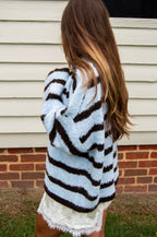 Autumn Air Sweater — Blue/Brown Stripe