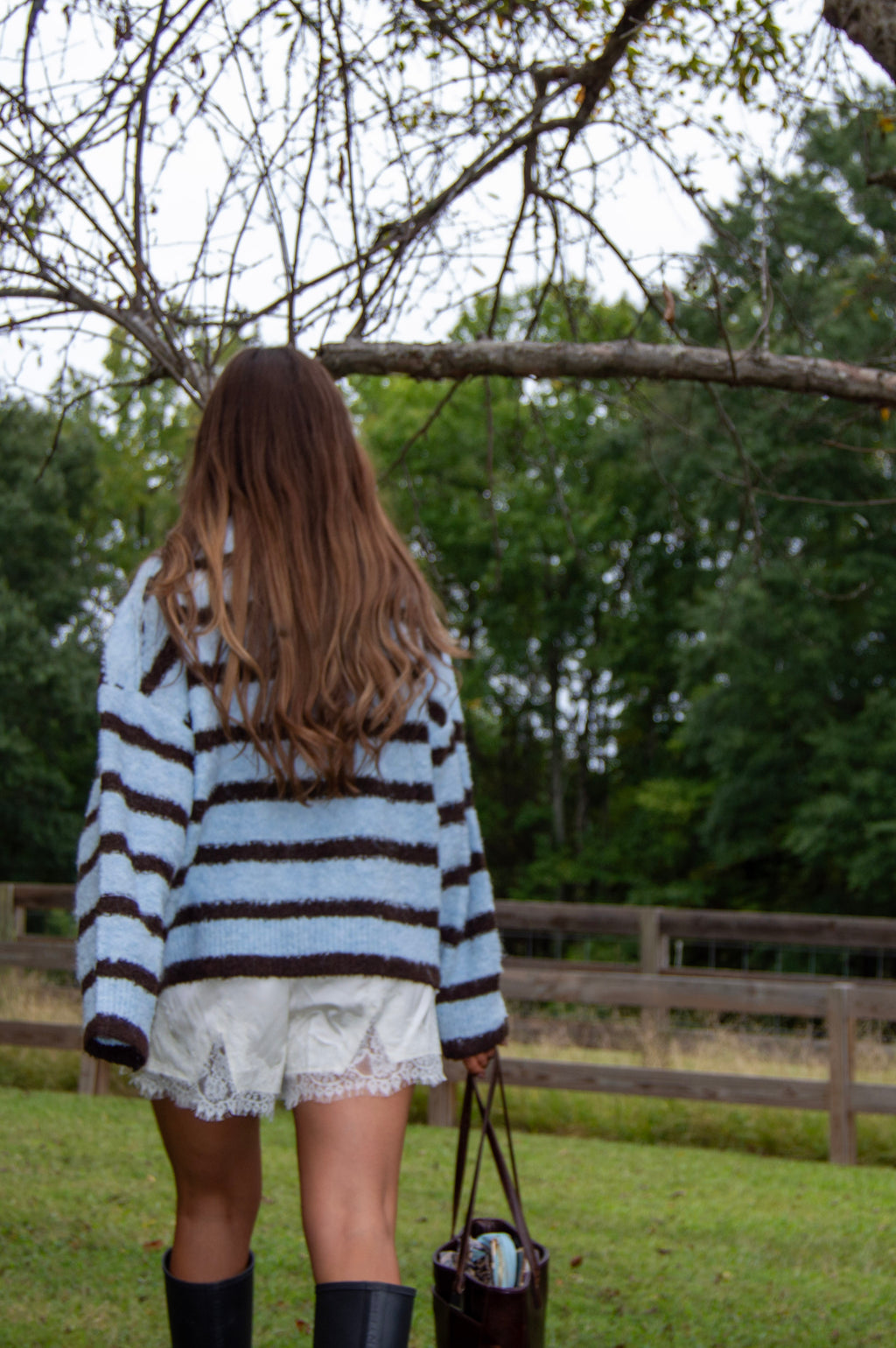 Autumn Air Sweater — Blue/Brown Stripe