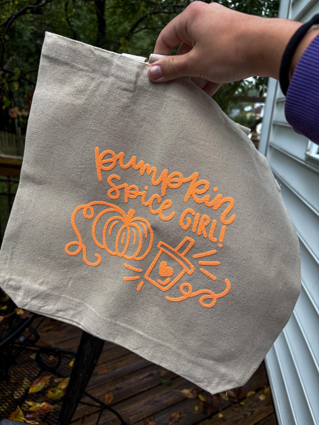 Pumpkin Spice Girl Canvas Tote Bag