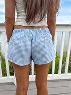 Morning Glory Shorts — Blue Gingham