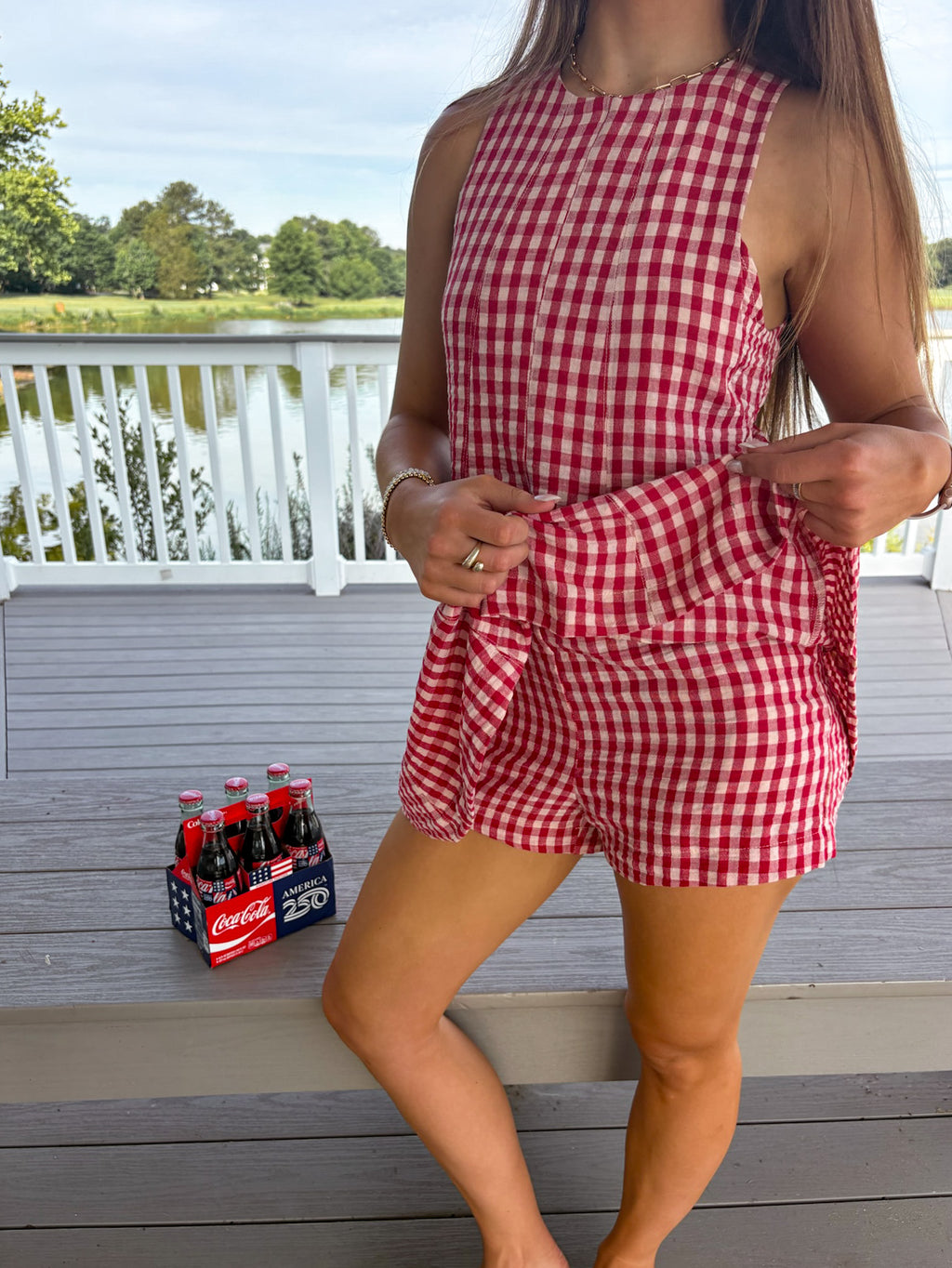 American Honey Romper — Red Gingham