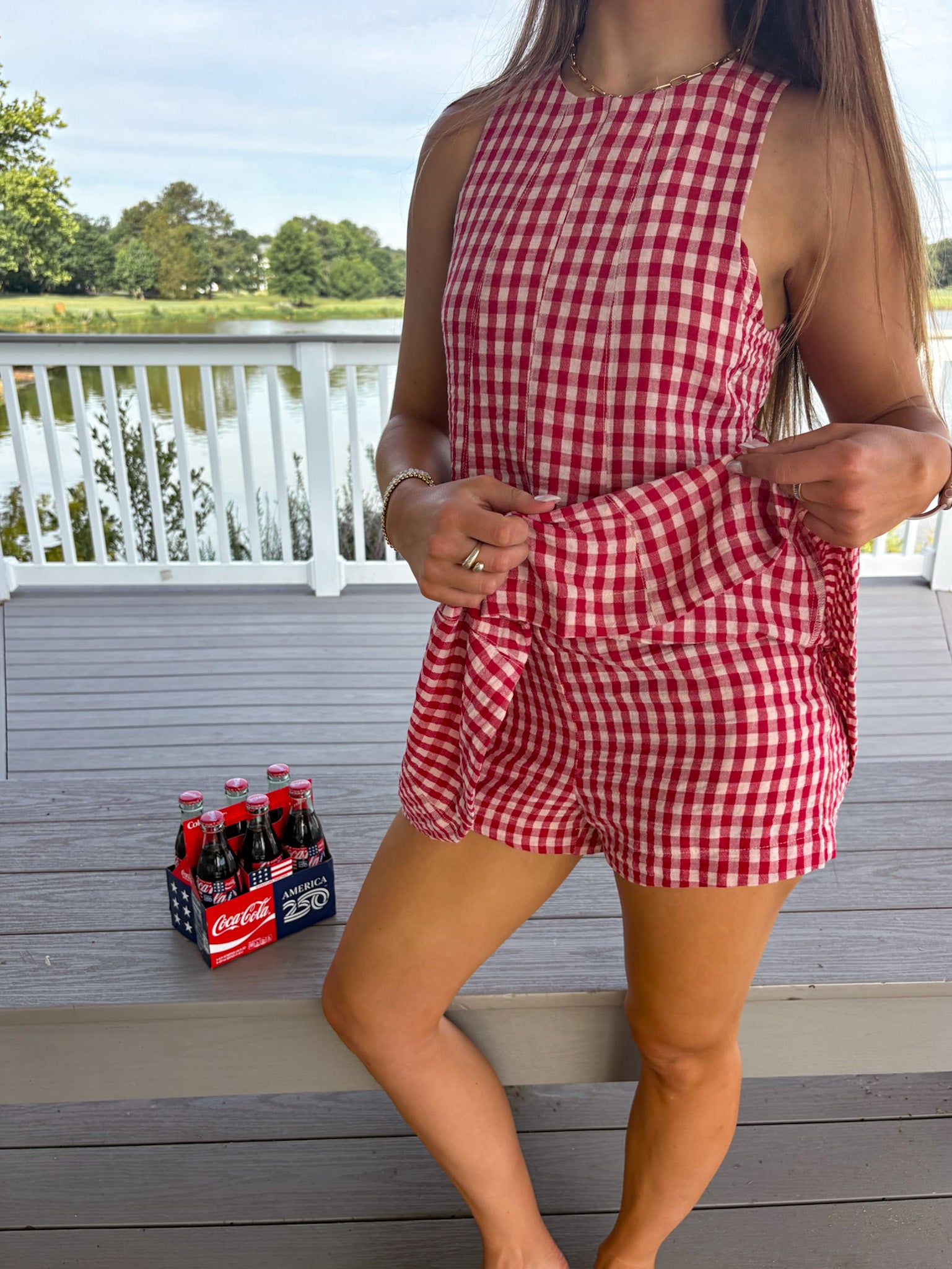 American Honey Romper — Red Gingham
