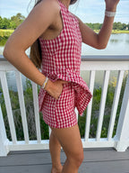 American Honey Romper — Red Gingham