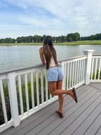 Morning Glory Shorts — Blue Gingham
