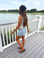 Morning Glory Shorts — Blue Gingham