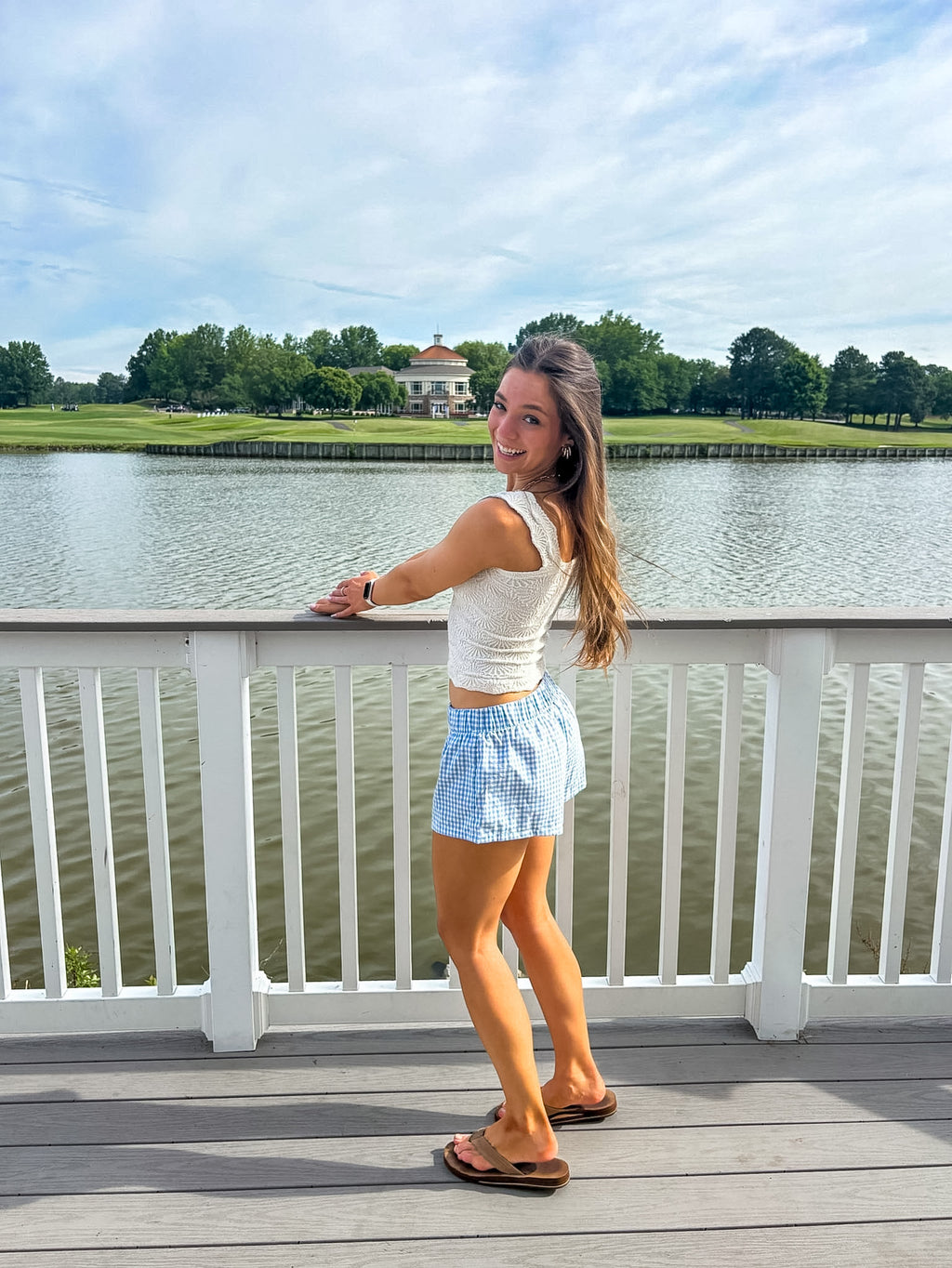 Morning Glory Shorts — Blue Gingham