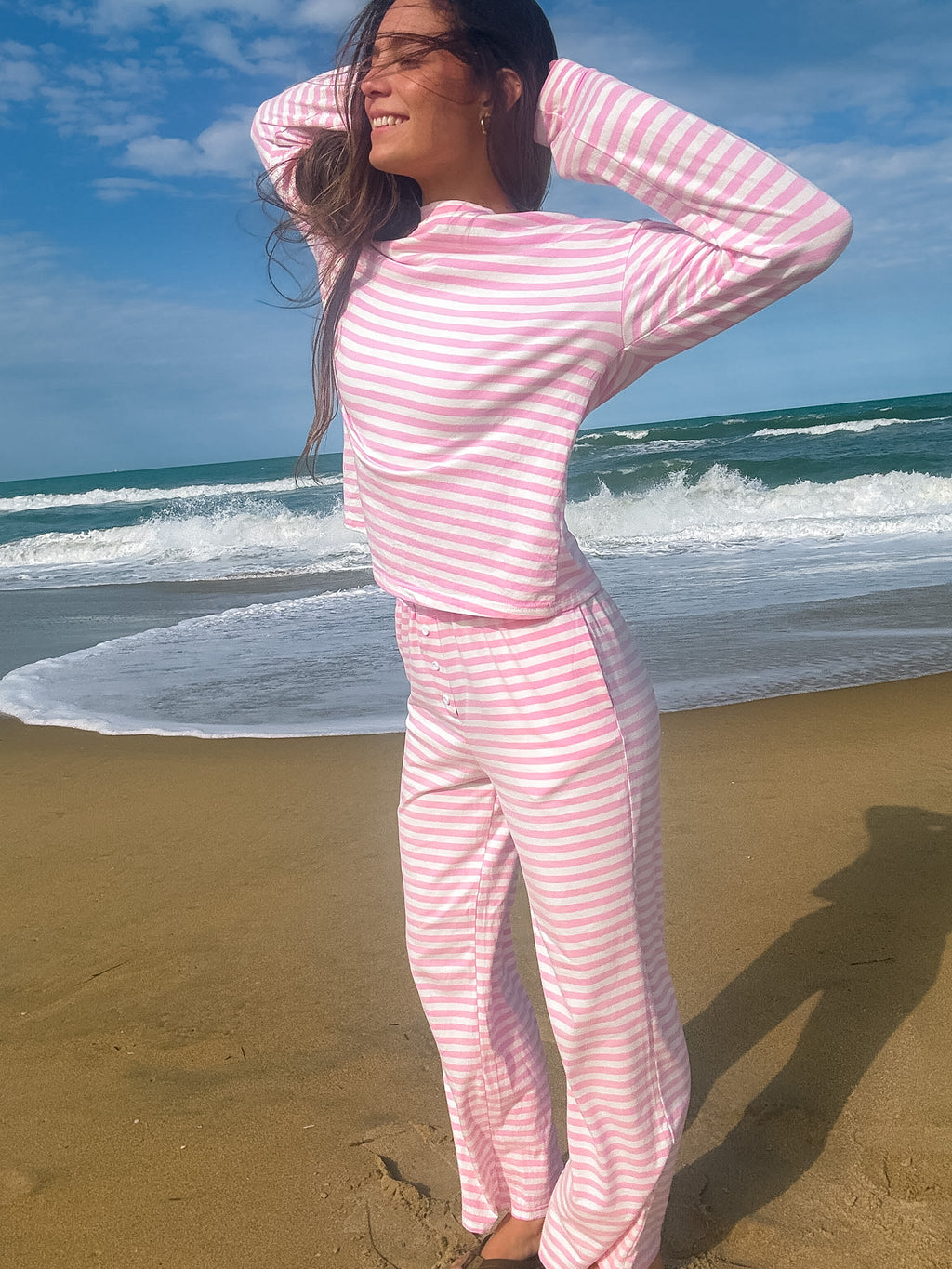 Saltwater Taffy Lounge Set — Pink/White