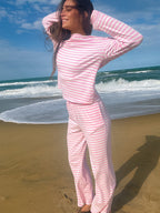 Saltwater Taffy Lounge Set — Pink/White
