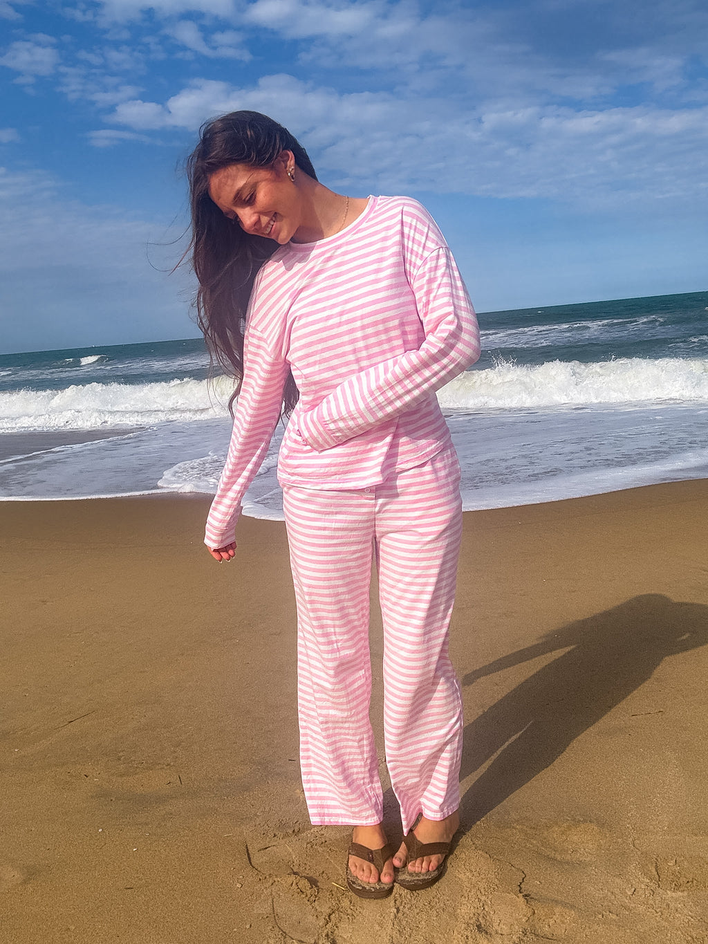 Saltwater Taffy Lounge Set — Pink/White