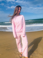 Saltwater Taffy Lounge Set — Pink/White