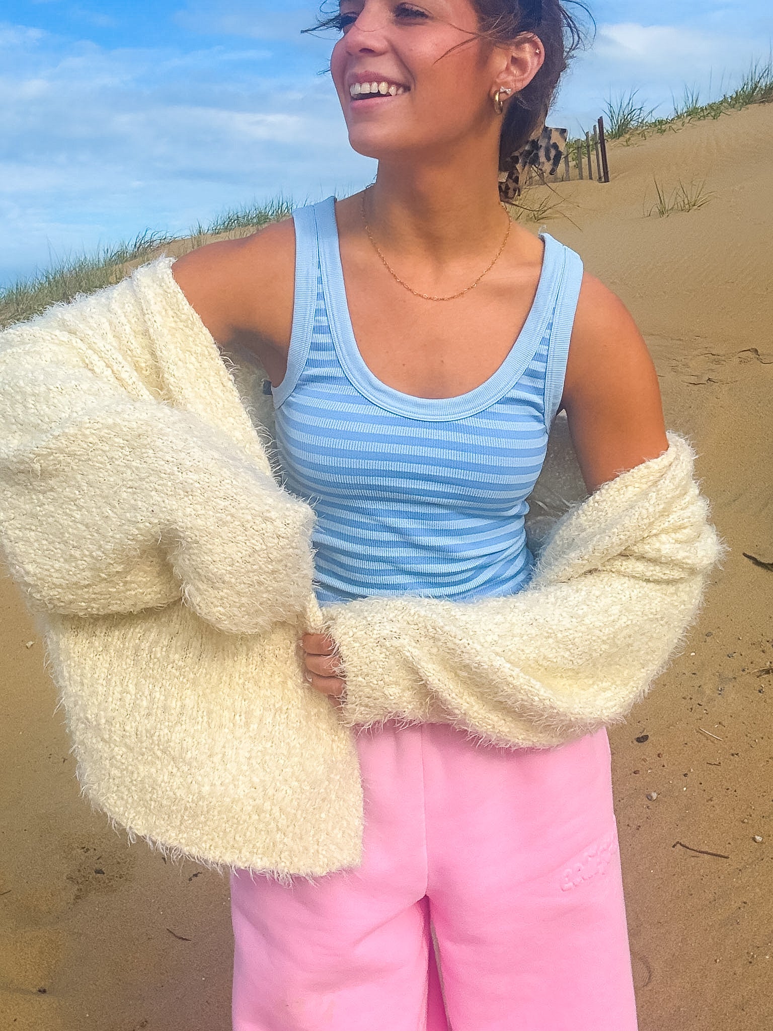Tidal Wave Stripe Tank — Blue