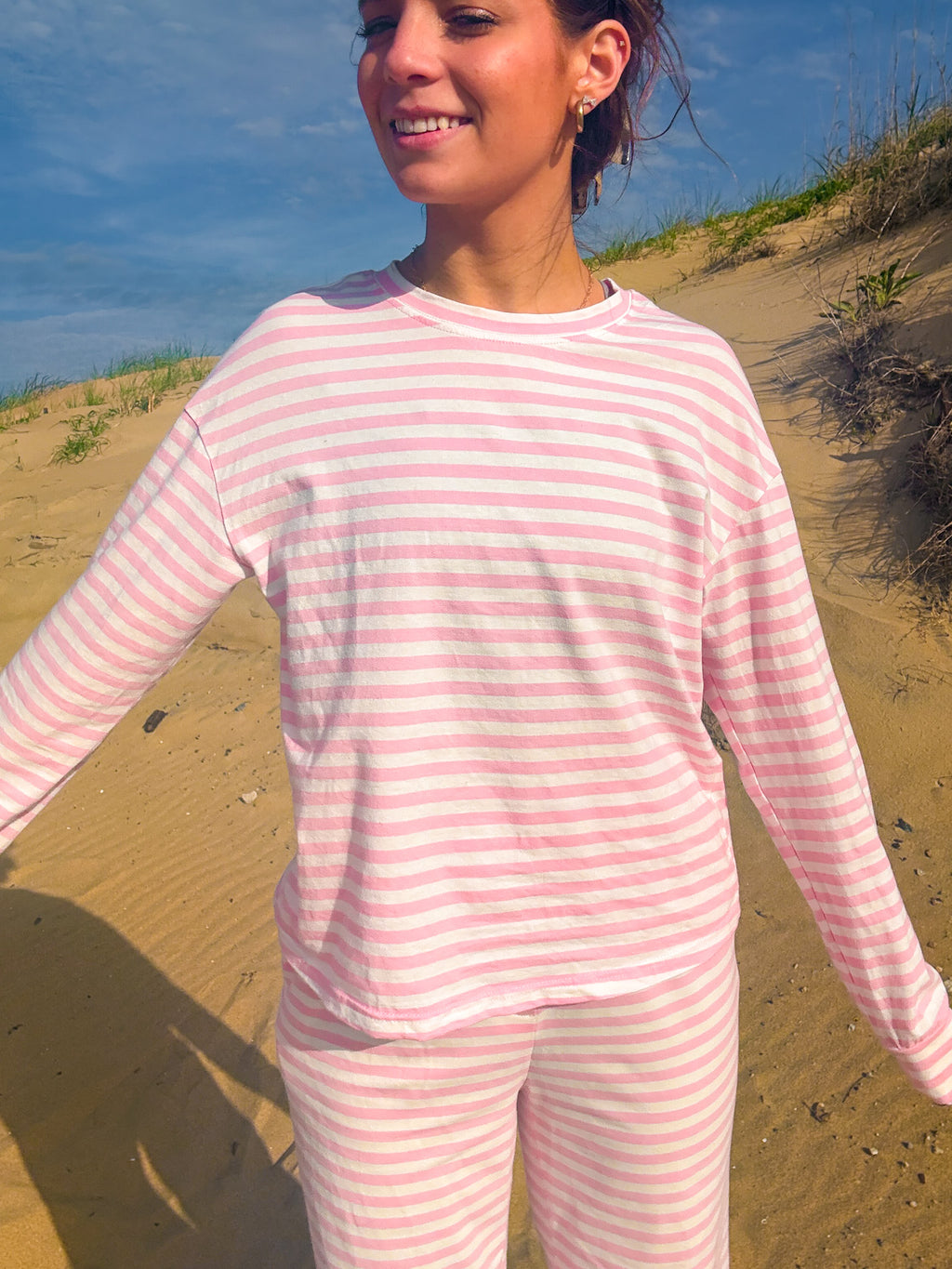 Saltwater Taffy Lounge Set — Pink/White