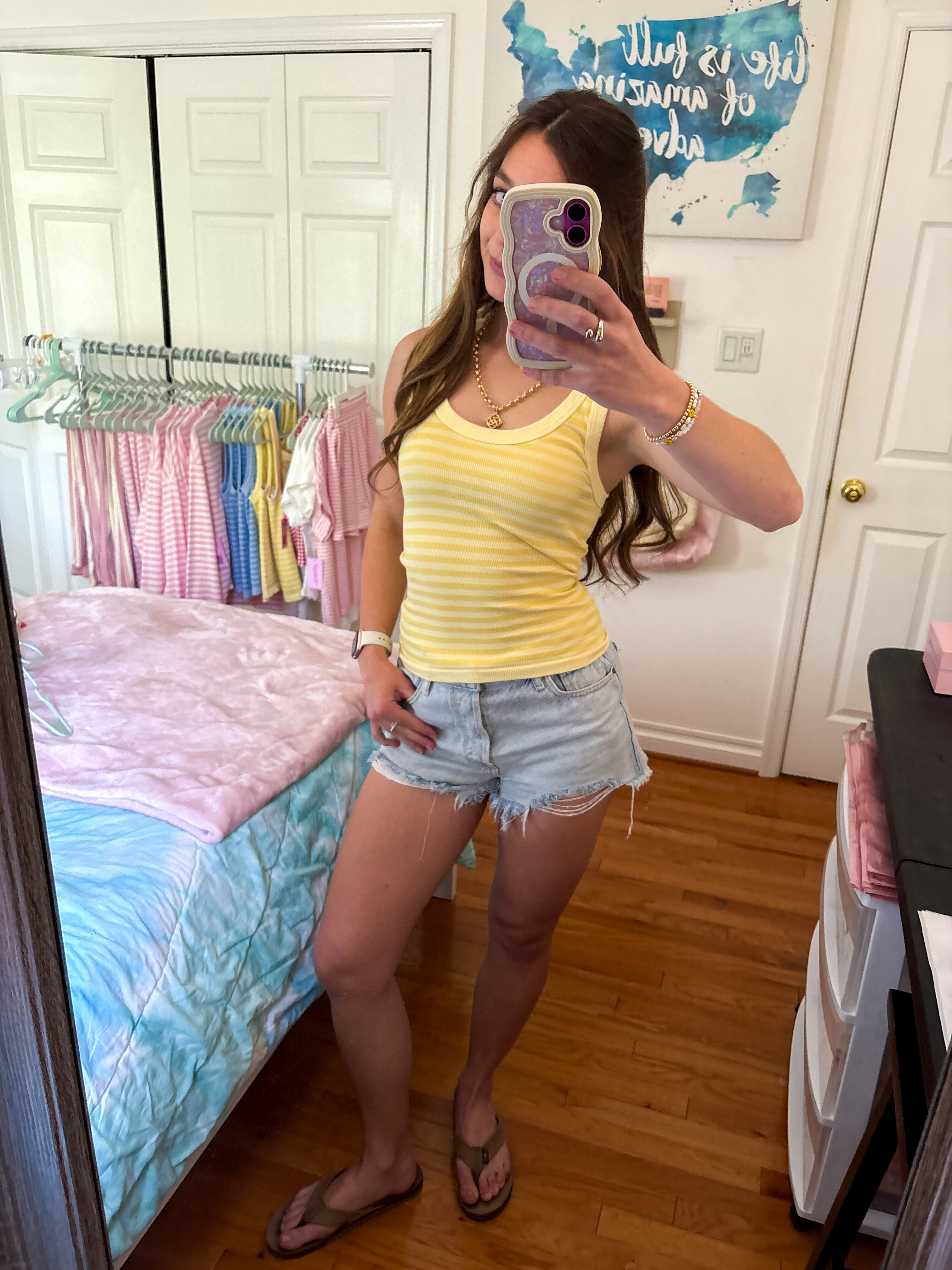 Lemon Gelato Stripe Tank — Yellow