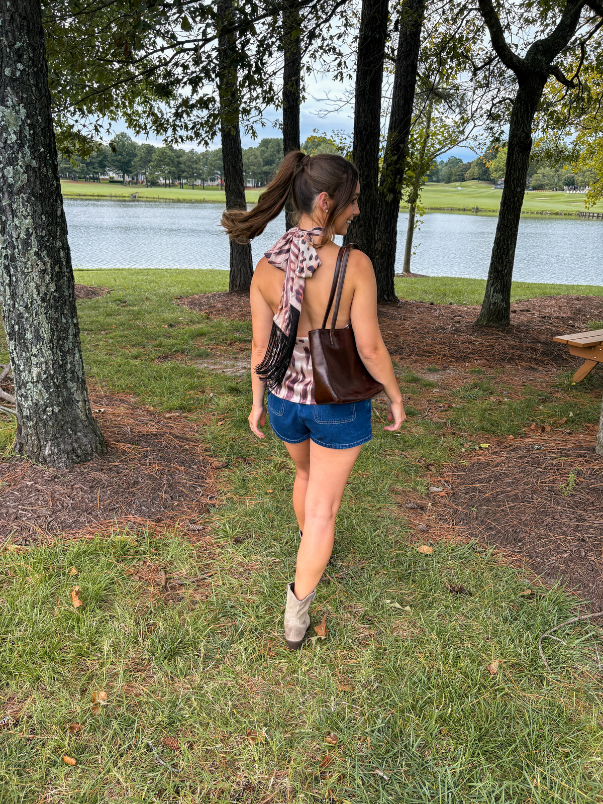 Wild at Heart Halter — Cream/Brown Animal Print