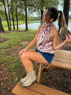 Wild at Heart Halter — Cream/Brown Animal Print