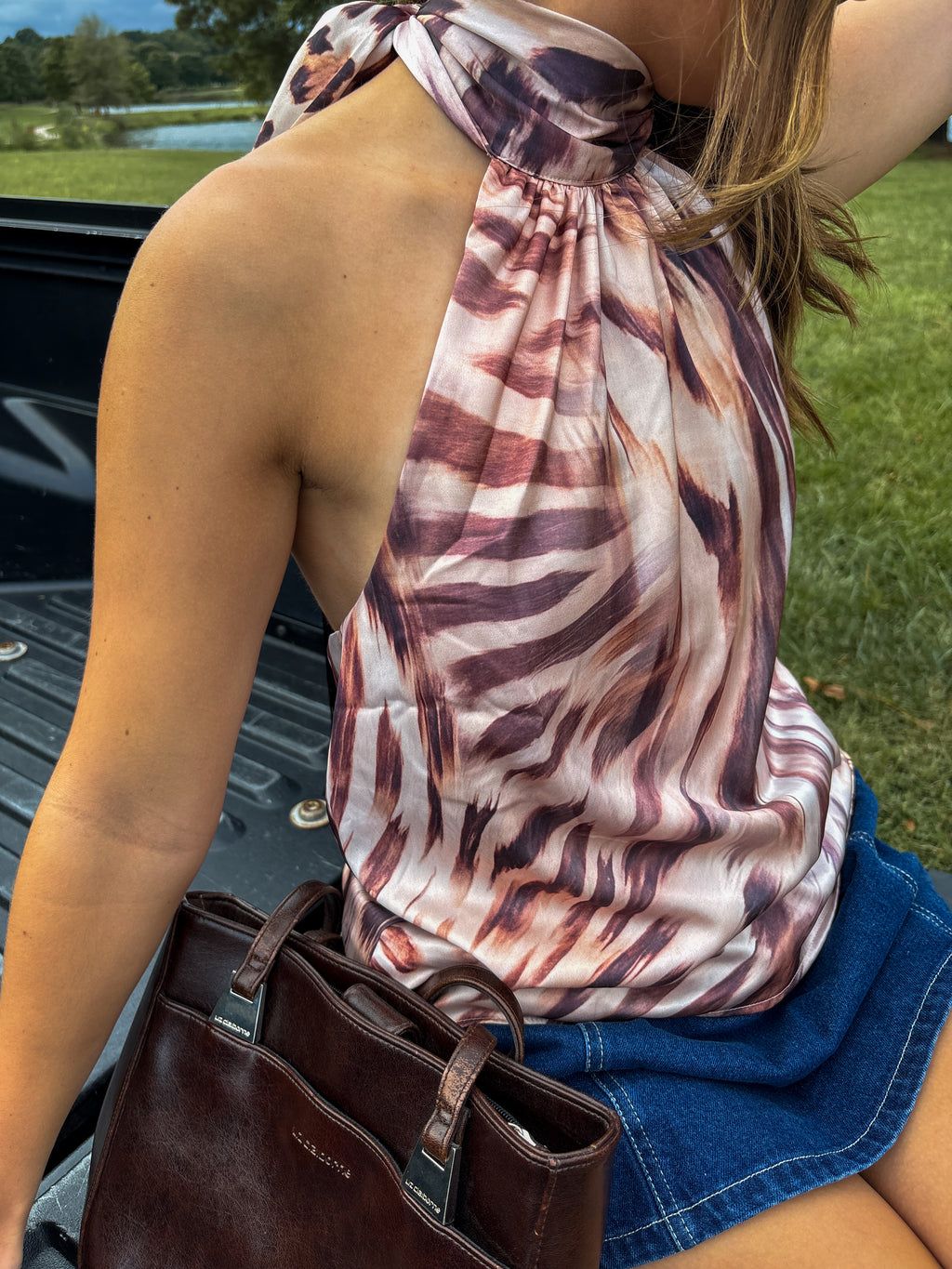 Wild at Heart Halter — Cream/Brown Animal Print
