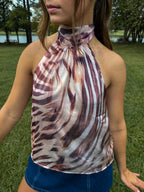 Wild at Heart Halter — Cream/Brown Animal Print