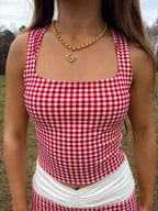 Strawberry Milk Tank — Red Gingham