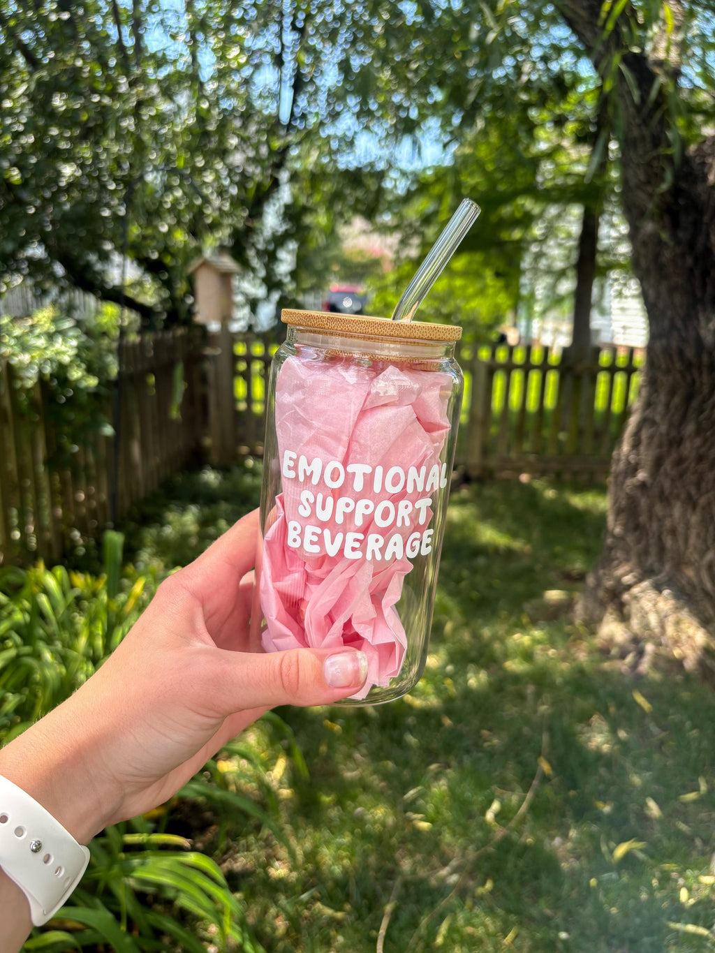 Emotional Support Beverage Glass Cup