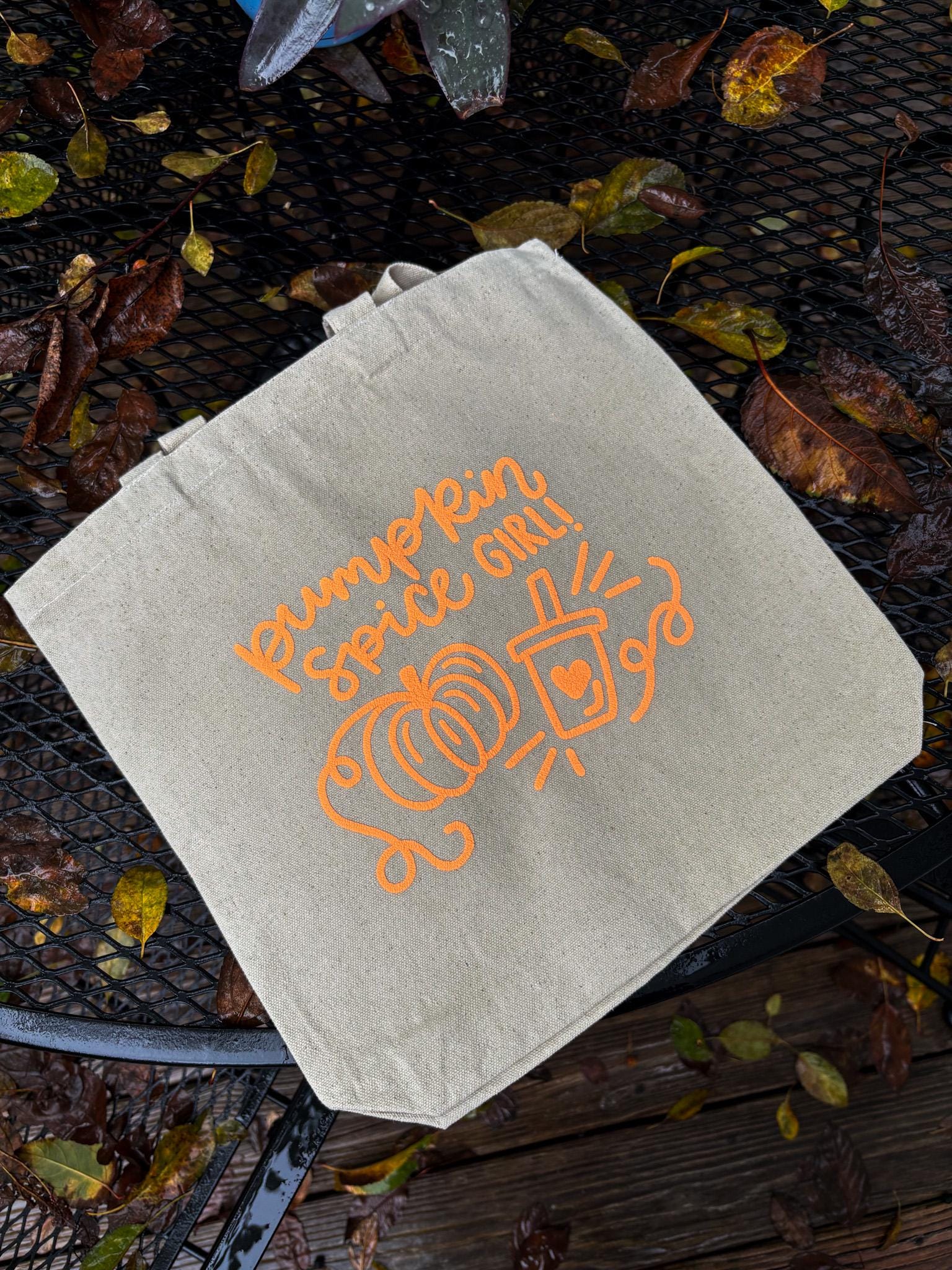 Pumpkin Spice Girl Canvas Tote Bag