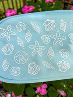 Seashell Blue Nylon Cosmetic Bag